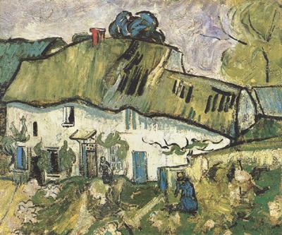 Vincent Van Gogh Farmhouse with Two Figures (nn04) oil painting image